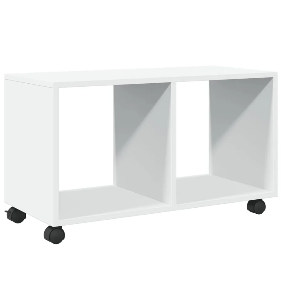 Armoire à roulettes blanc 72x33x42,5 cm bois d'ingénierie - 7