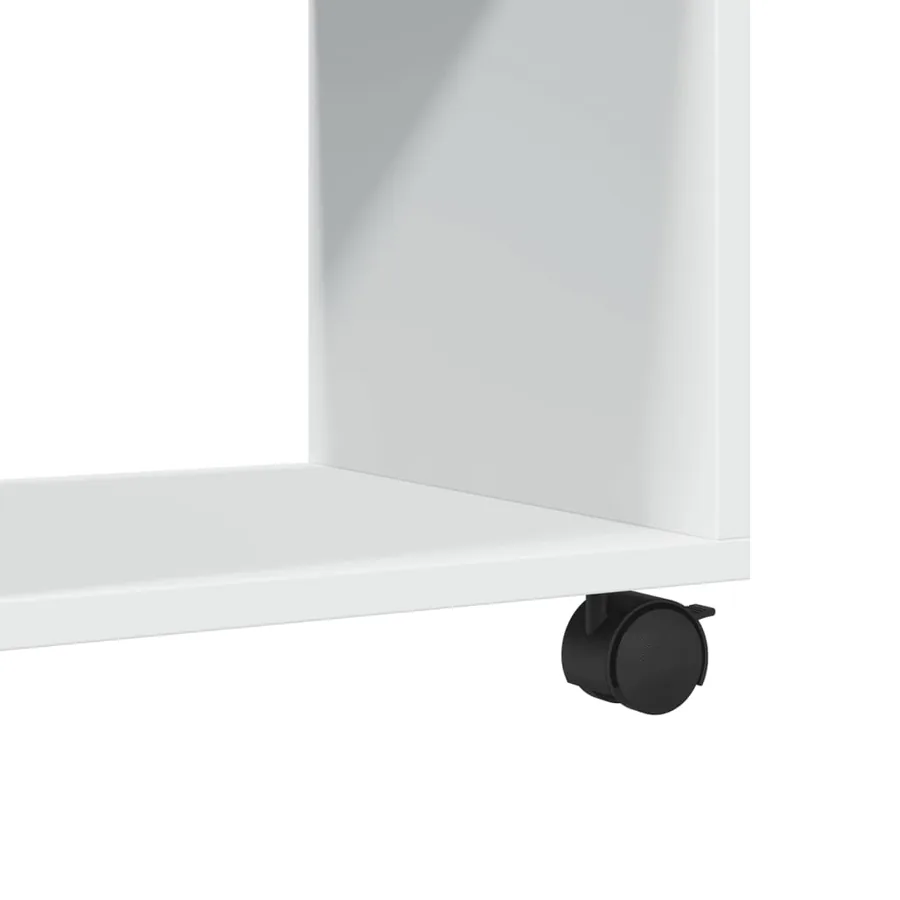 Armoire à roulettes blanc 72x33x42,5 cm bois d'ingénierie - 8