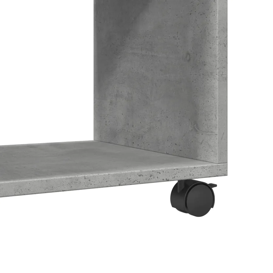 Armoire à roulettes gris béton 72x33x42,5 cm bois d’ingénierie - 8