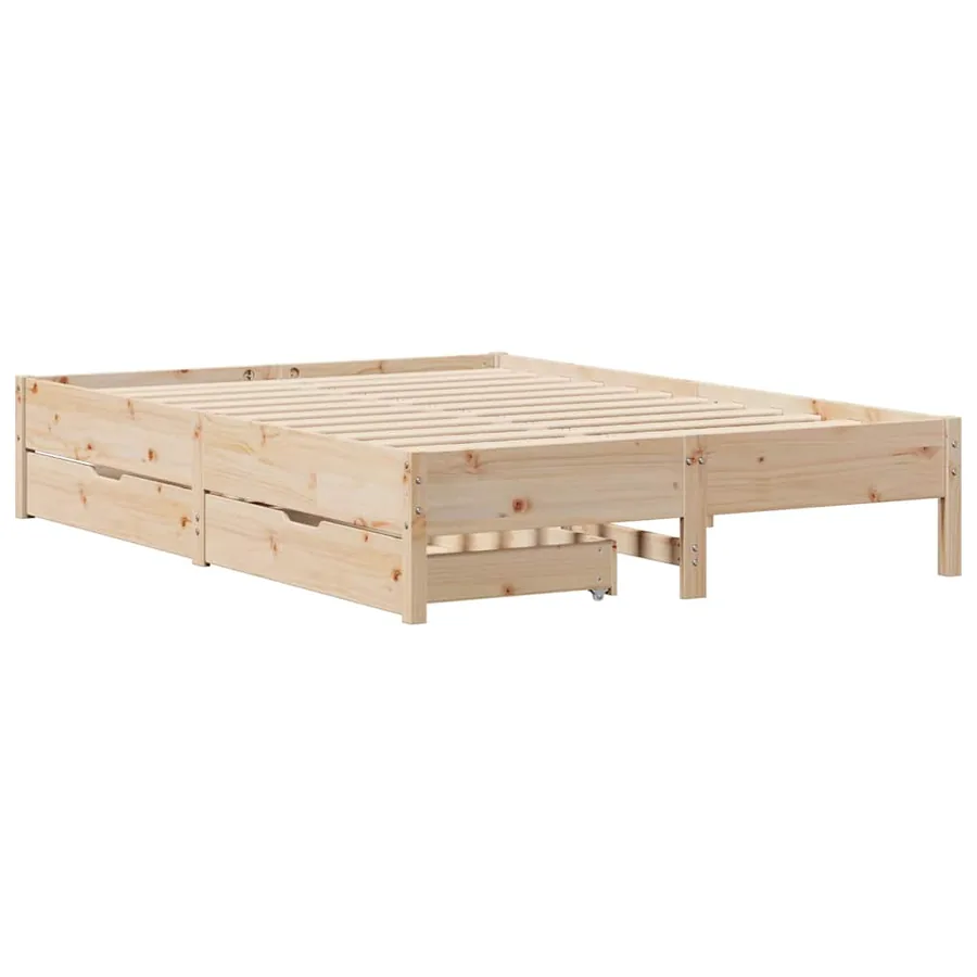 Cadre de lit sans matelas 120x190 cm bois de pin massif - 3