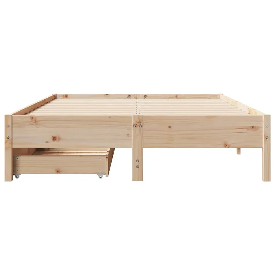 Cadre de lit sans matelas 120x190 cm bois de pin massif - 4