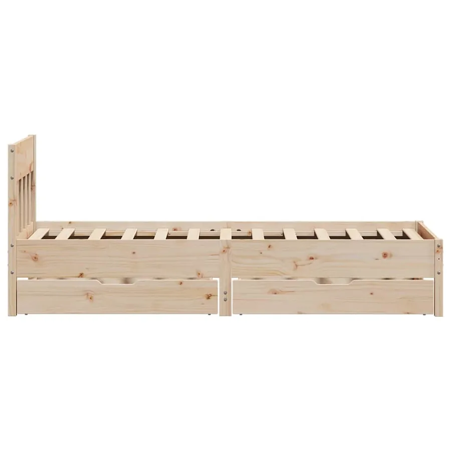 Cadre de lit sans matelas 75x190 cm bois de pin massif - 7