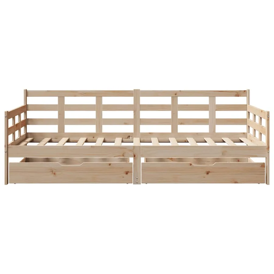 Lit de jour avec tiroirs sans matelas 90x190 cm bois massif - 4