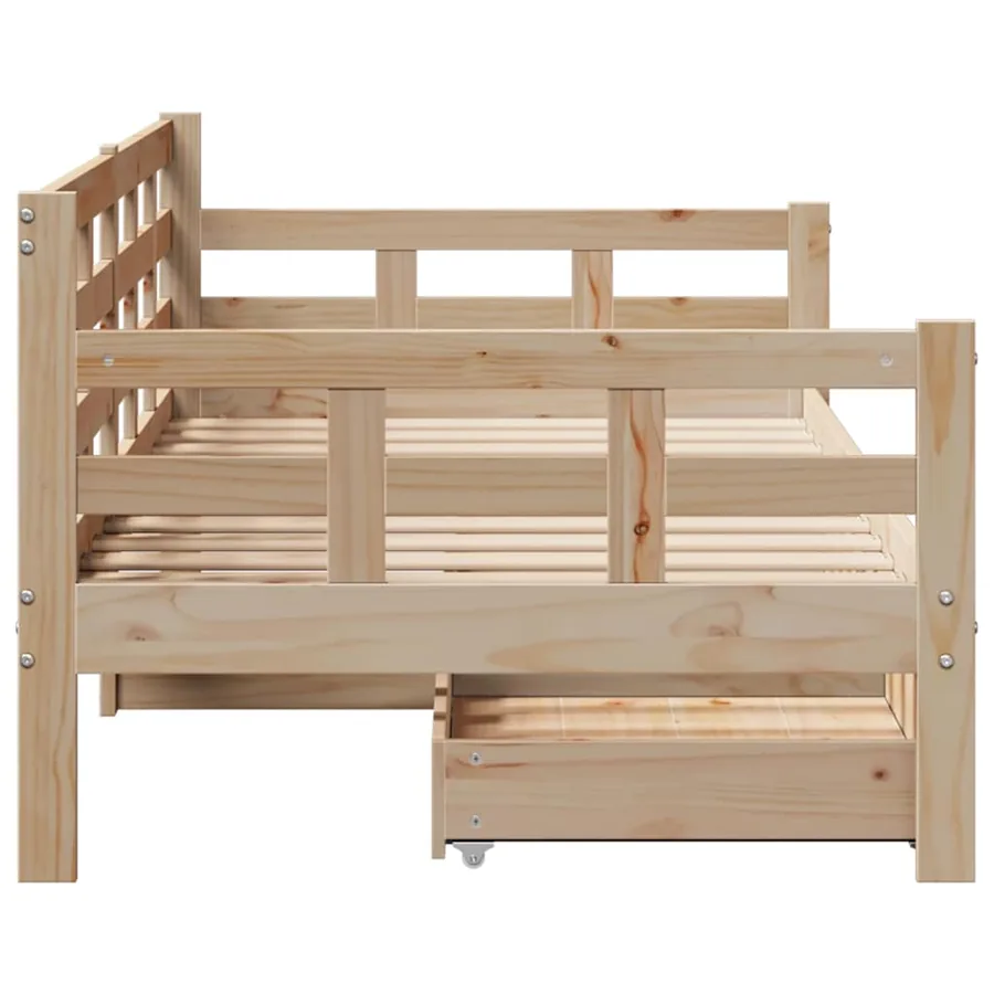 Lit de jour avec tiroirs sans matelas 90x190 cm bois massif - 5