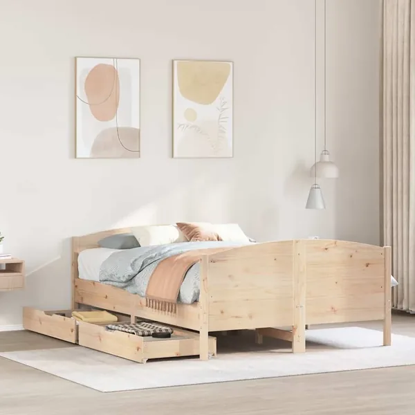 Cadre de lit sans matelas 140x190 cm bois de pin massif