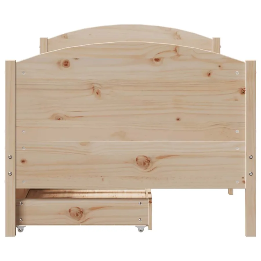Cadre de lit sans matelas 75x190 cm bois de pin massif - 4