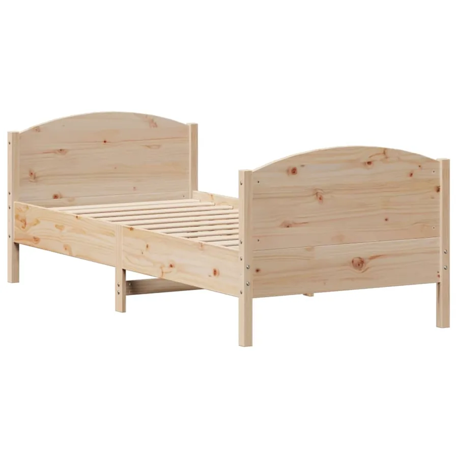 Cadre de lit sans matelas 75x190 cm bois de pin massif - 5