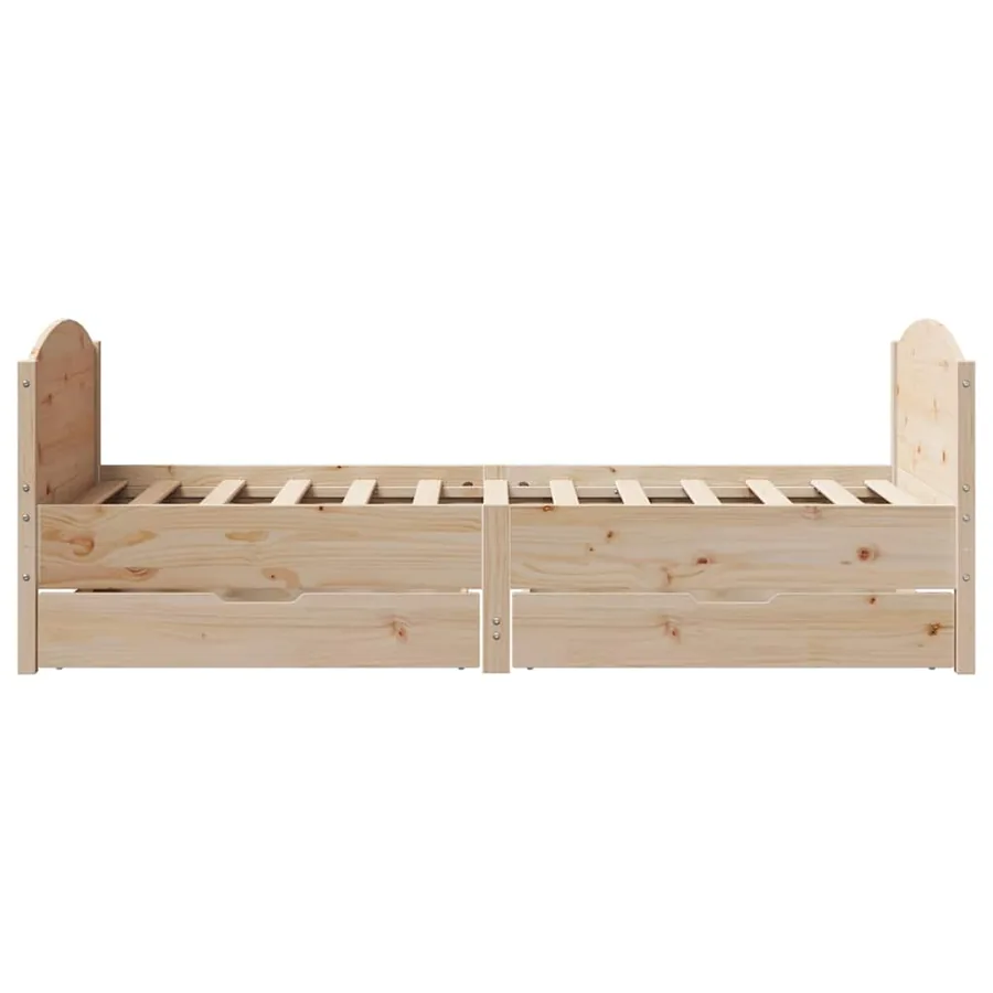 Cadre de lit sans matelas 75x190 cm bois de pin massif - 7
