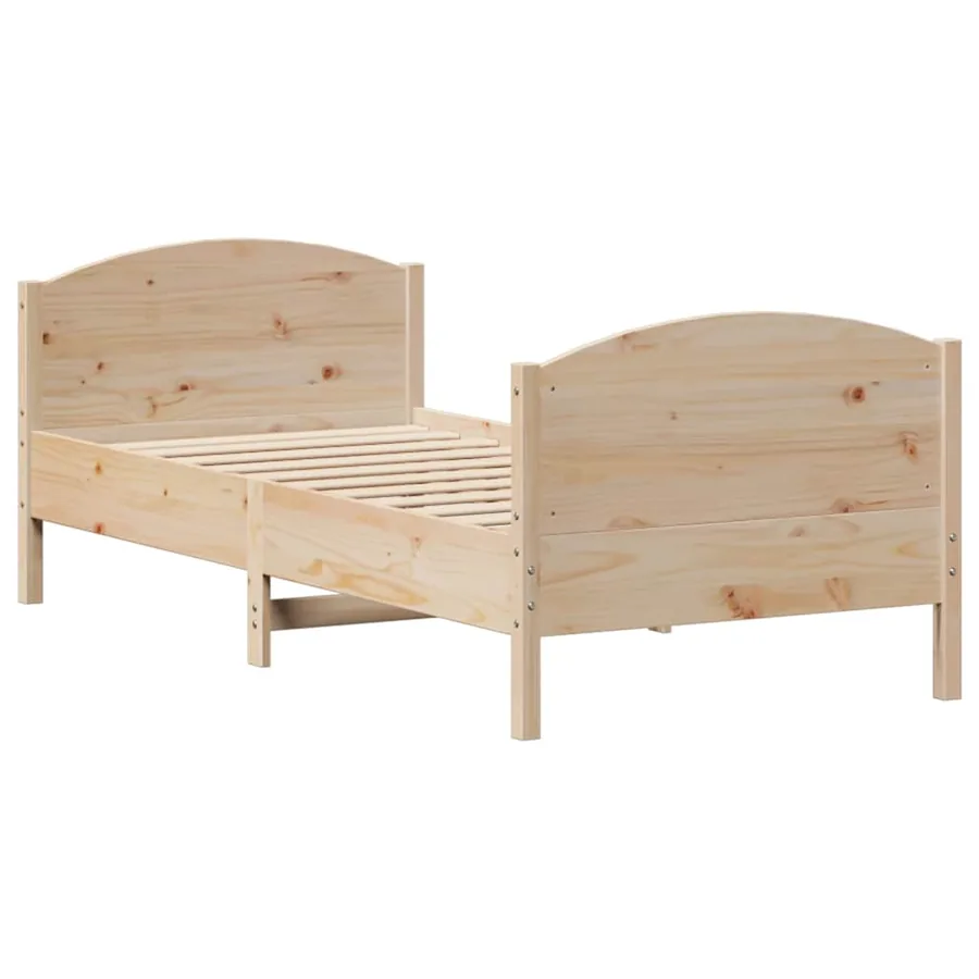 Cadre de lit sans matelas 75x190 cm bois de pin massif - 8