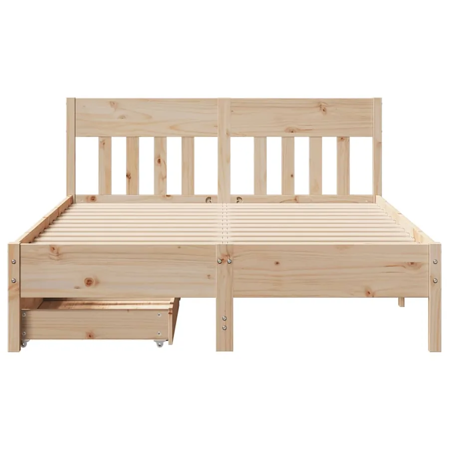 Cadre de lit sans matelas 140x190 cm bois de pin massif - 4