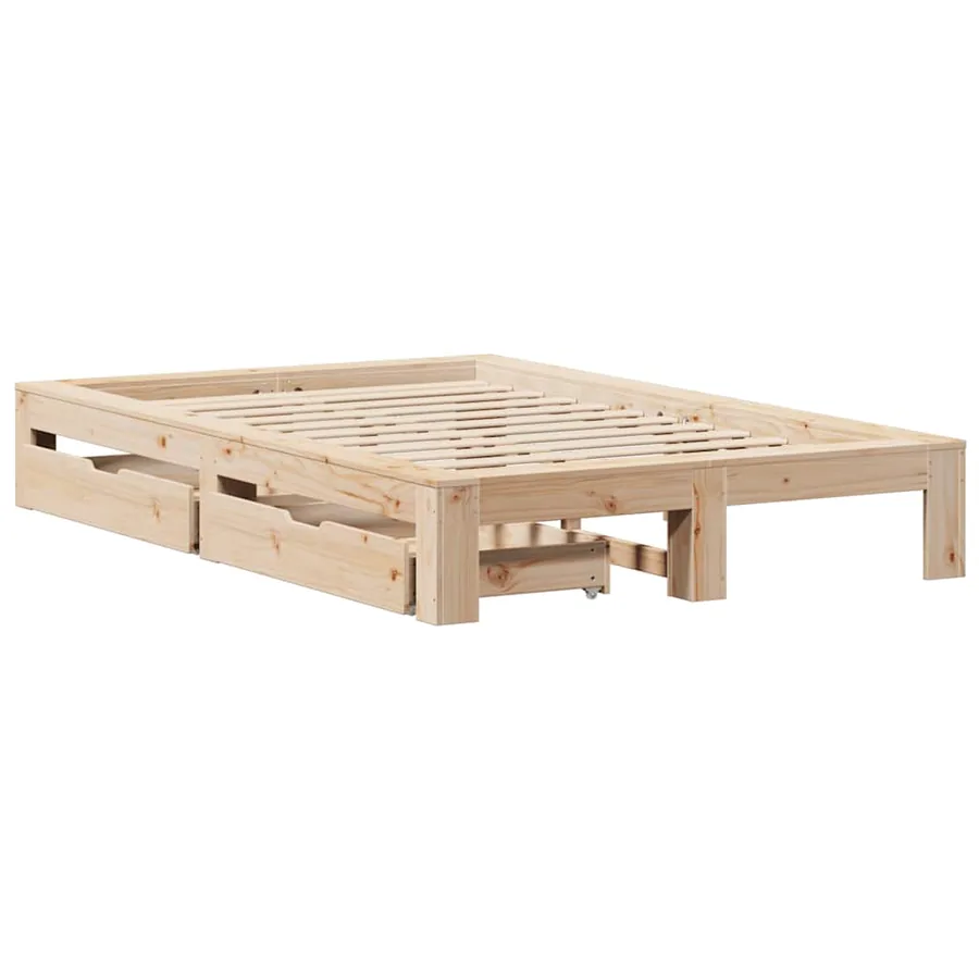 Cadre de lit sans matelas 120x190 cm bois de pin massif - 3