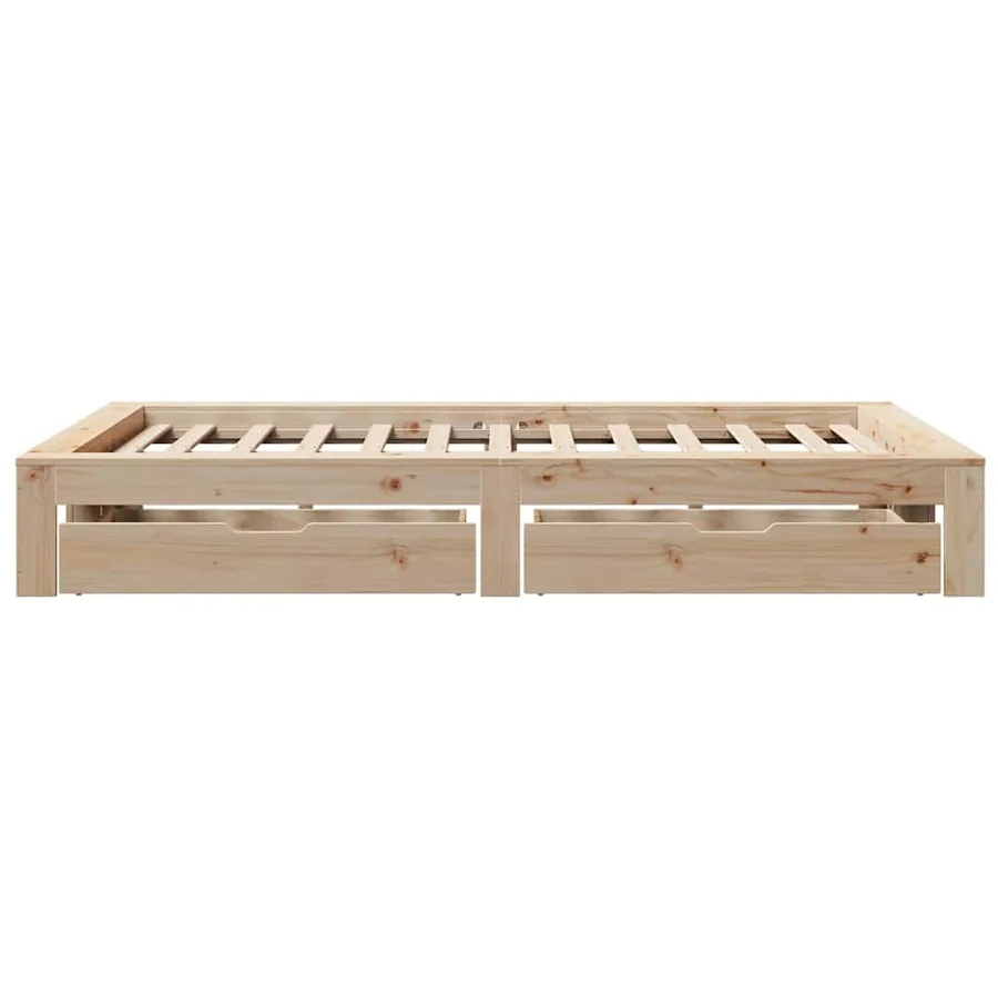 Cadre de lit sans matelas 120x190 cm bois de pin massif - 7