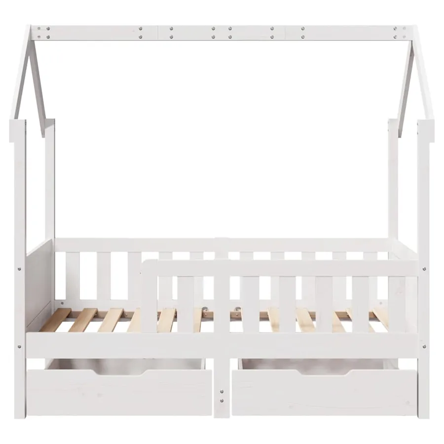 Cadre de lit enfant avec tiroirs sans matelas 70x140 cm bois - 4