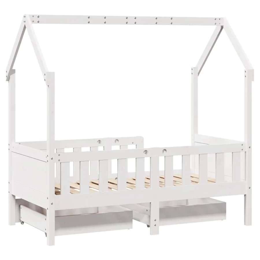 Cadre de lit enfant avec tiroirs sans matelas 70x140 cm bois - 8