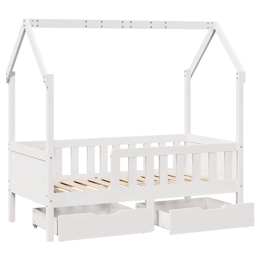 Cadre de lit enfant avec tiroirs sans matelas 70x140 cm bois - 9