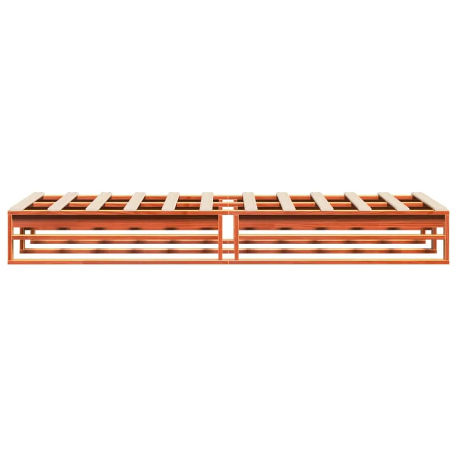 Cadre de lit sans matelas cire marron 100x200cm bois pin massif - 5