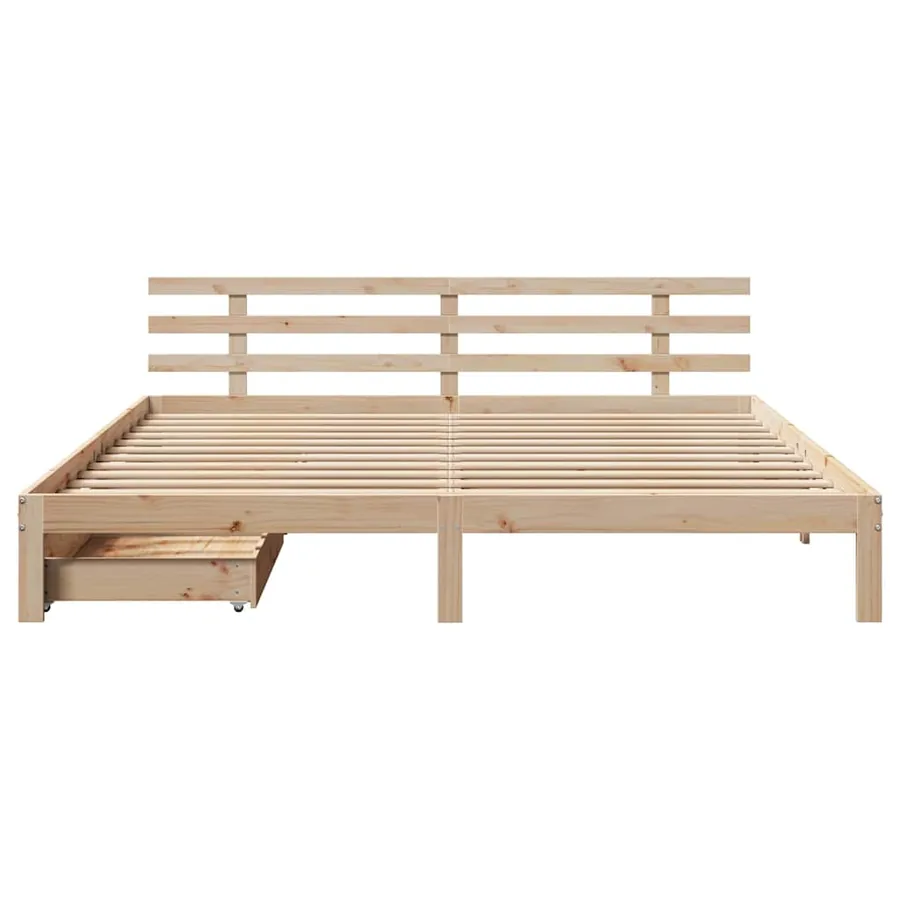 Cadre de lit avec tiroirs sans matelas 200x200 cm - 4