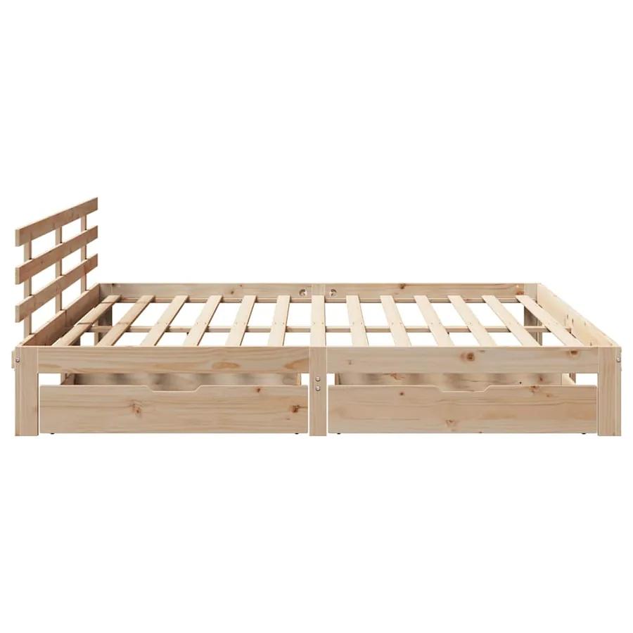 Cadre de lit avec tiroirs sans matelas 200x200 cm - 5