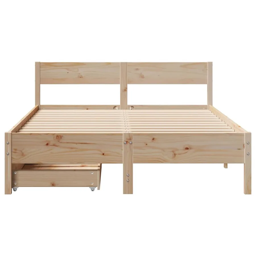 Cadre de lit sans matelas 140x190 cm bois de pin massif - 4