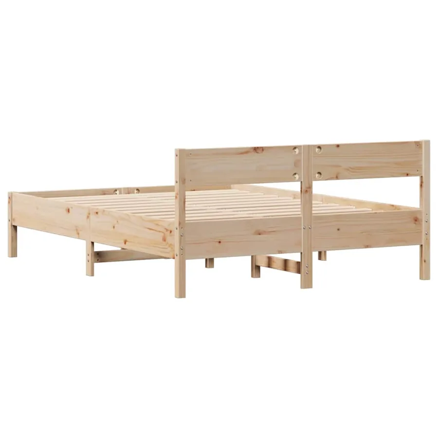 Cadre de lit sans matelas 140x190 cm bois de pin massif - 8