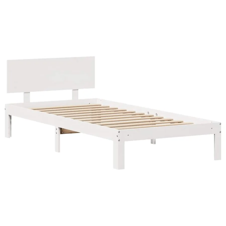 Cadre de lit avec tiroirs sans matelas blanc 100x200 cm - 5