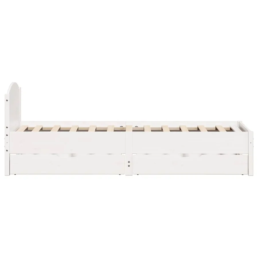 Cadre de lit sans matelas blanc 75x190 cm bois de pin massif - 7