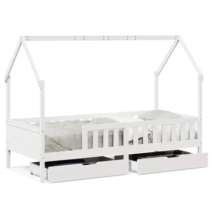 Cadre de lit enfants avec tiroirs sans matelas 90x190 cm bois - 2
