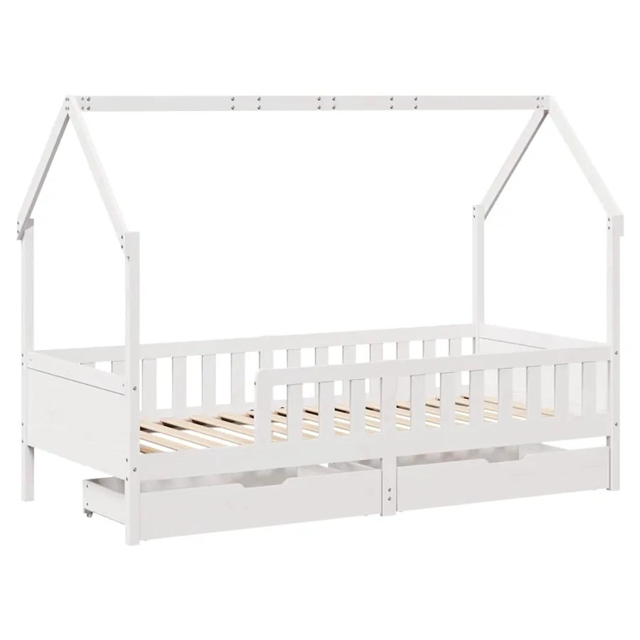 Cadre de lit enfants avec tiroirs sans matelas 90x190 cm bois - 3