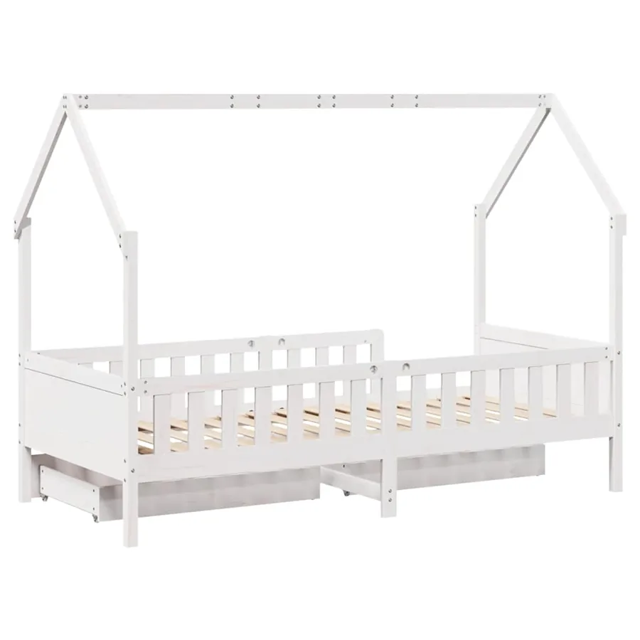 Cadre de lit enfants avec tiroirs sans matelas 90x190 cm bois - 8