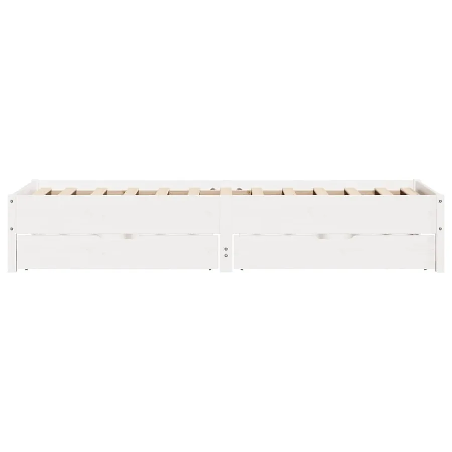 Cadre de lit sans matelas blanc 75x190 cm bois de pin massif - 7