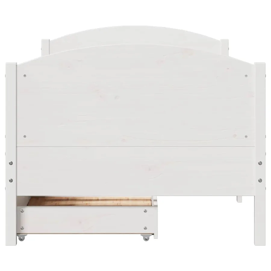 Cadre de lit sans matelas blanc 90x190 cm bois de pin massif - 4