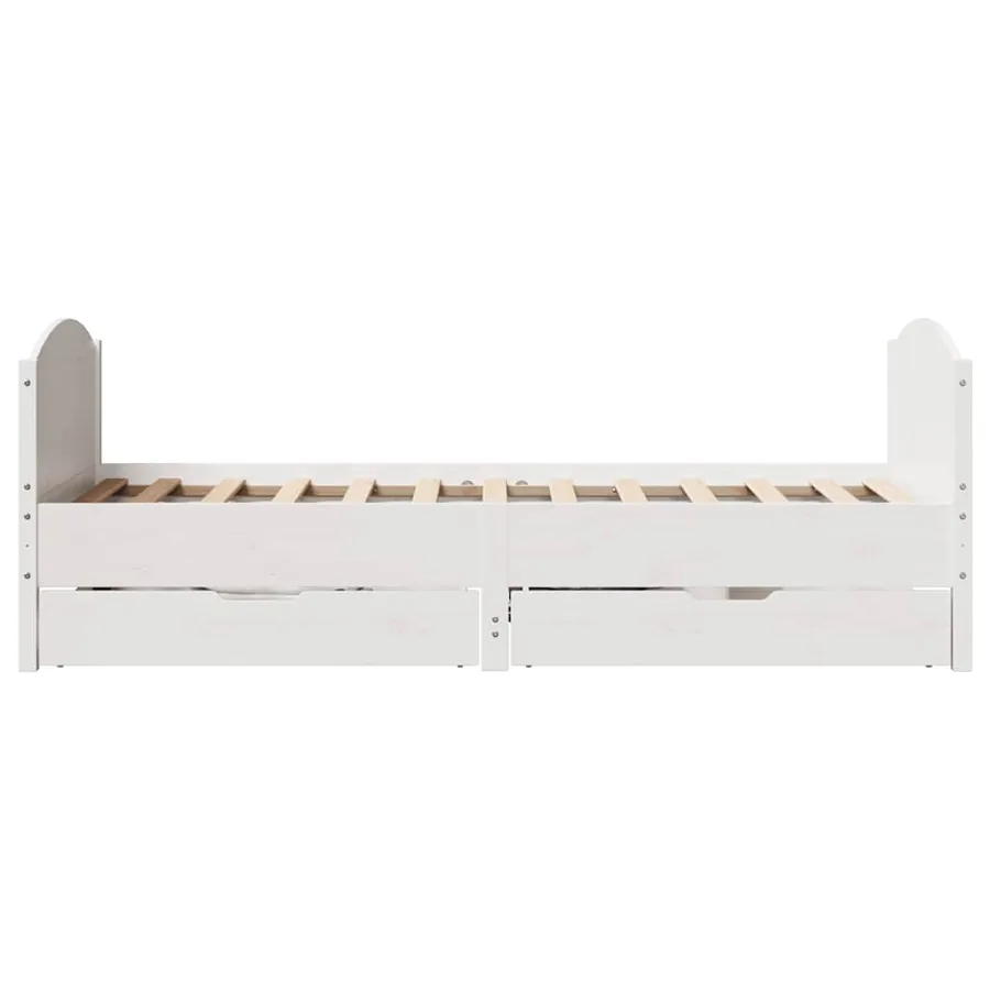 Cadre de lit sans matelas blanc 90x190 cm bois de pin massif - 7