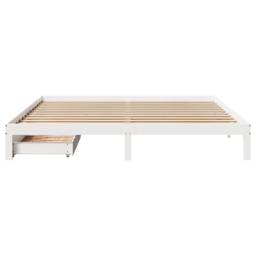 Cadre de lit avec tiroirs sans matelas blanc 180x200 cm - 4