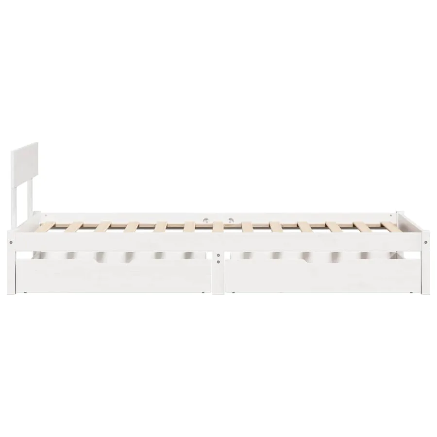 Cadre de lit sans matelas blanc 90x190 cm bois de pin massif - 5
