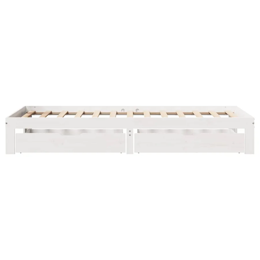 Cadre de lit avec tiroirs sans matelas blanc 90x200 cm - 7