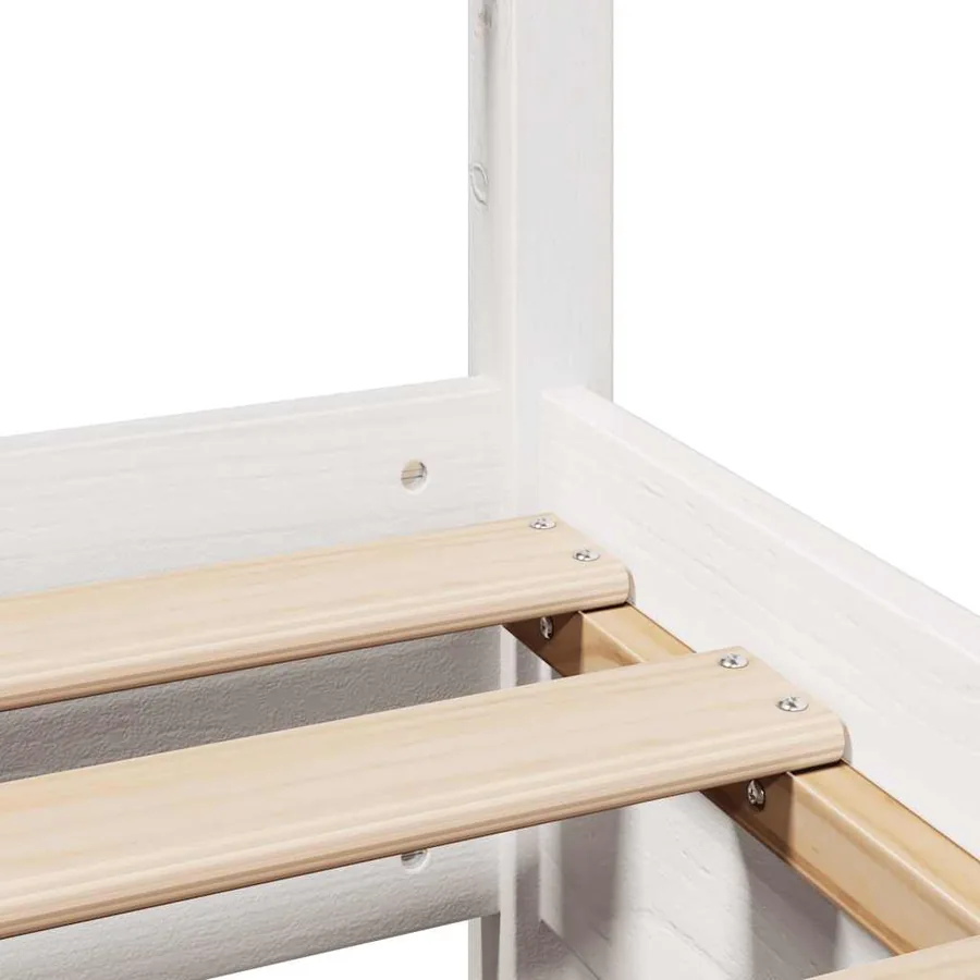 Cadre de lit sans matelas blanc 120x190 cm bois de pin massif - 10