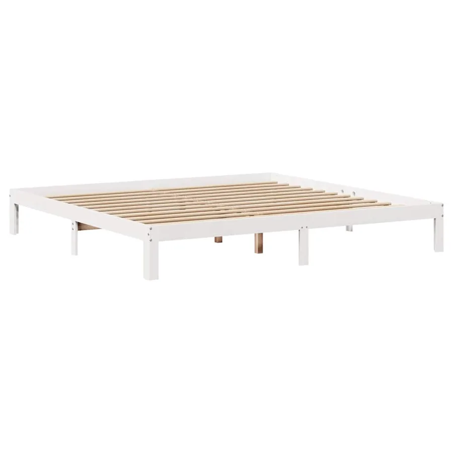 Cadre de lit avec tiroirs sans matelas blanc 200x200 cm - 5