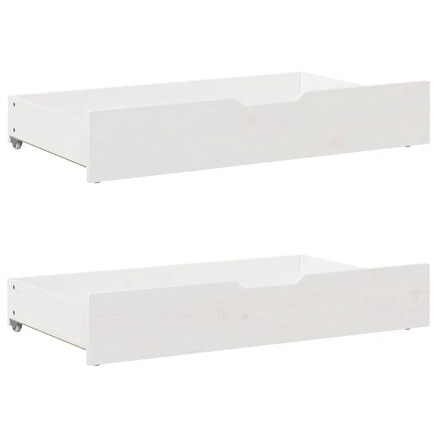 Cadre de lit avec tiroirs sans matelas blanc 100x200 cm - 8