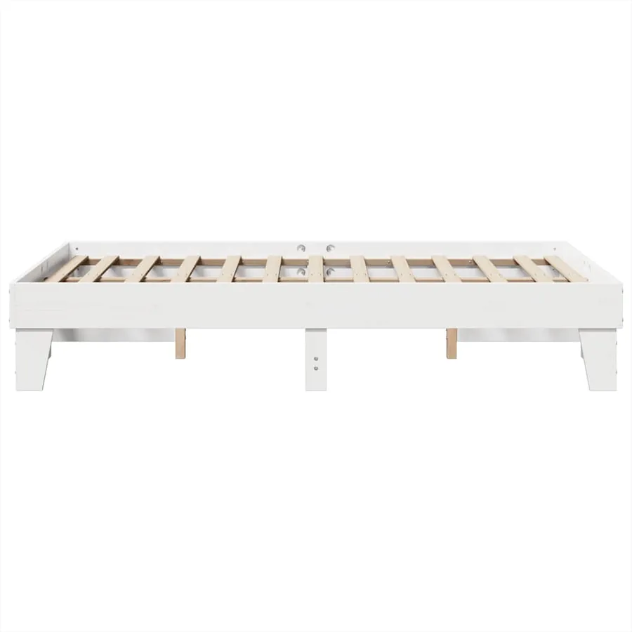 Cadre de lit sans matelas blanc 120x190 cm bois de pin massif - 5