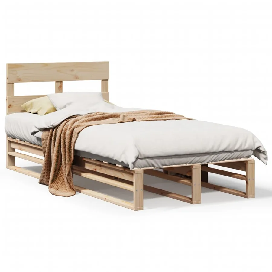 Cadre de lit sans matelas 90x200 cm bois de pin massif - 2