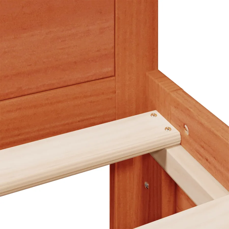 Cadre de lit sans matelas avec tête de lit 200x200 cm bois pin - 11