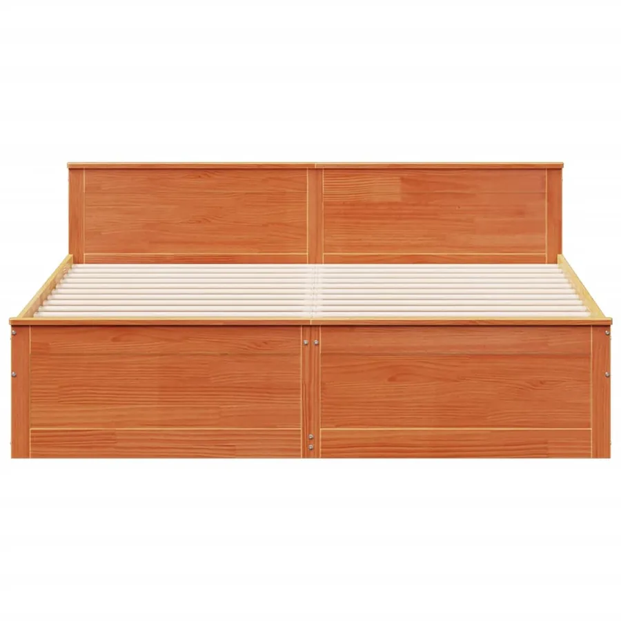 Cadre de lit sans matelas avec tête de lit 200x200 cm bois pin - 4