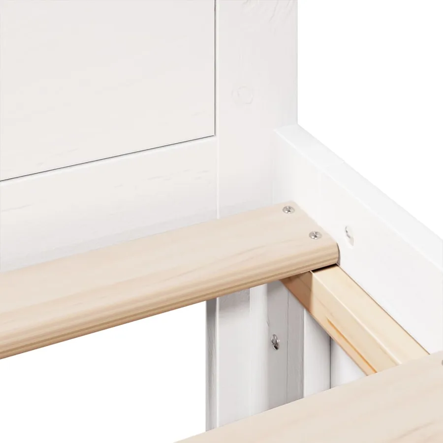 Cadre de lit sans matelas avec tête de lit blanc 120x200 cm pin - 11
