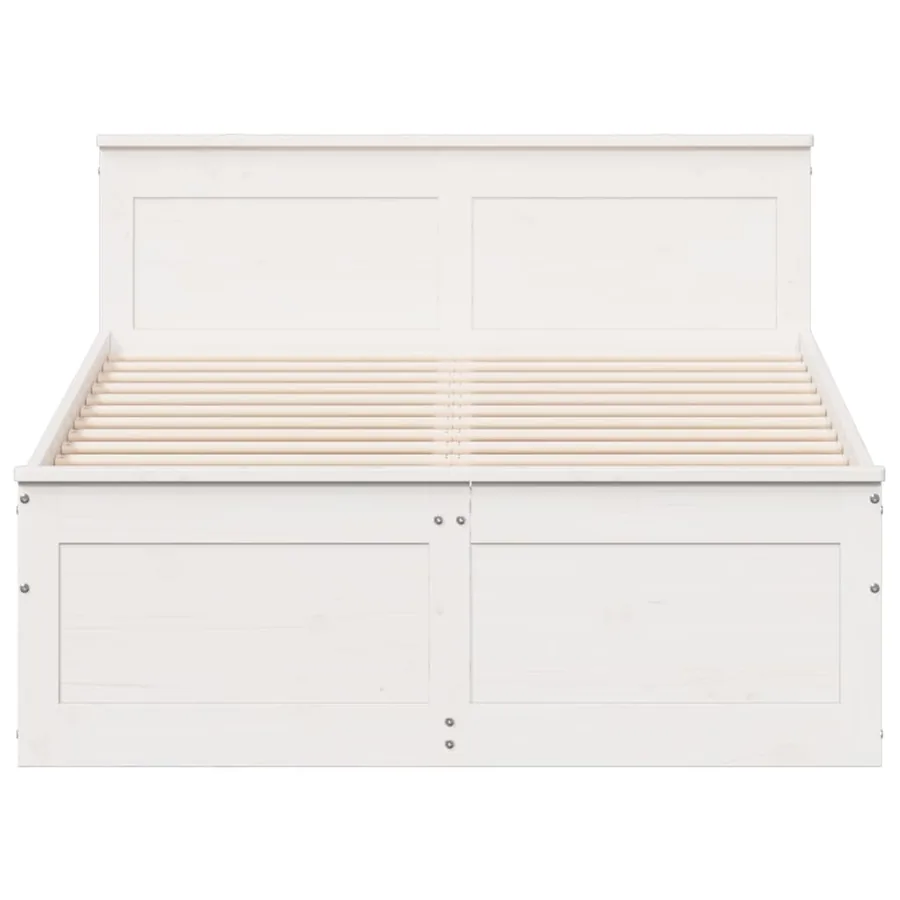 Cadre de lit sans matelas avec tête de lit blanc 120x200 cm pin - 4