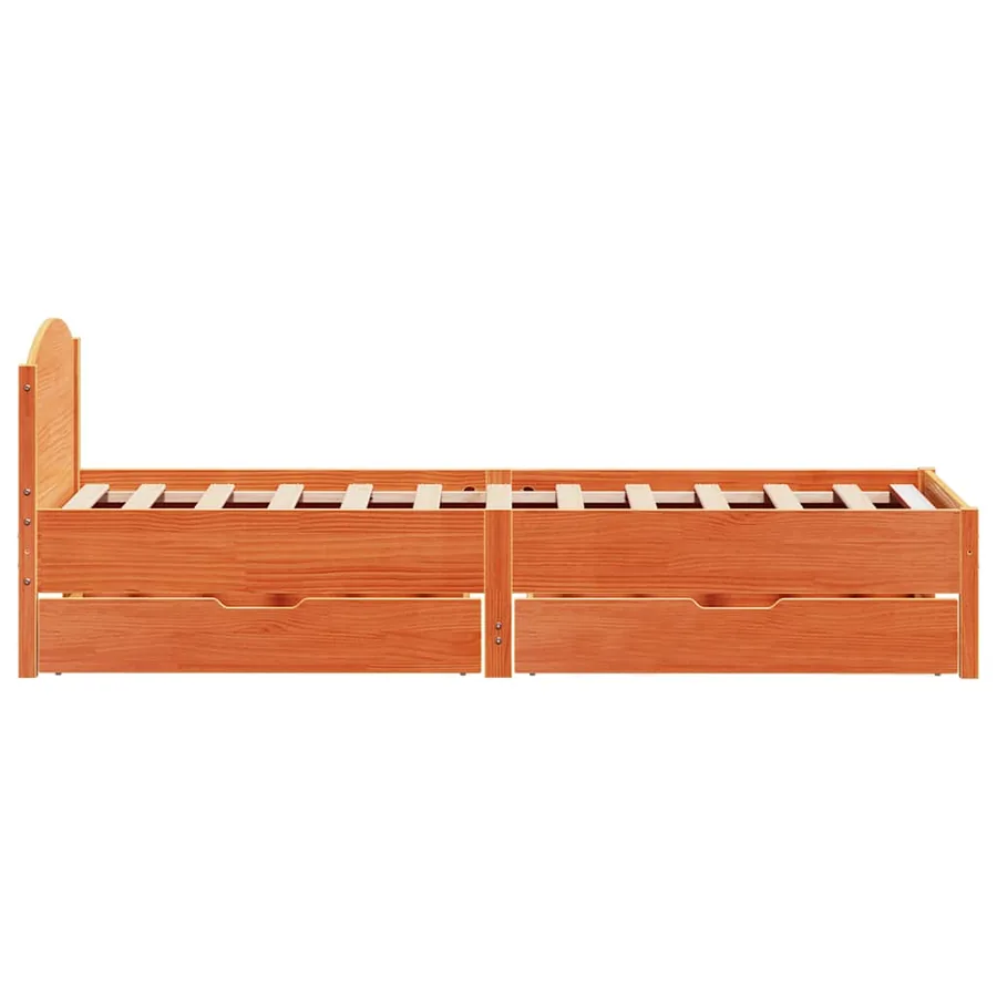 Cadre de lit sans matelas cire marron 90x190 cm bois pin massif - 7