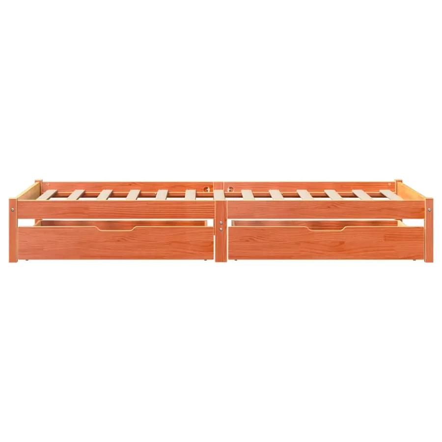 Cadre de lit sans matelas cire marron 75x190 cm bois pin massif - 5