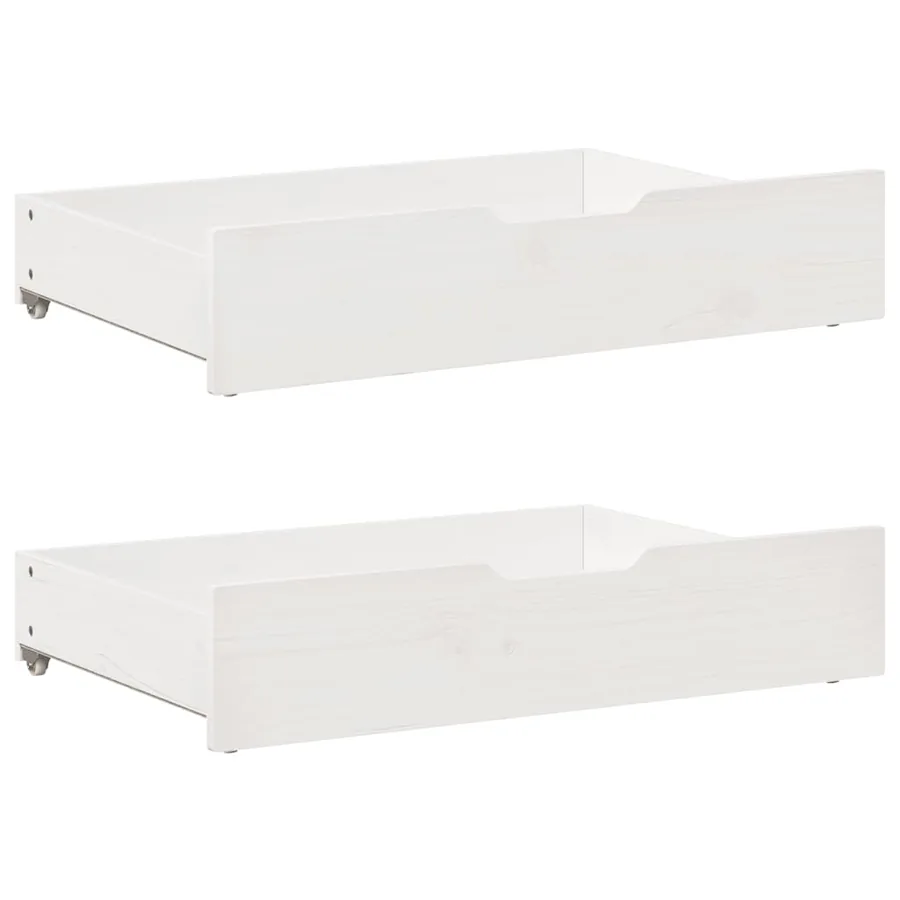 Lit de jour avec gigogne et tiroirs sans matelas blanc 80x200cm - 10