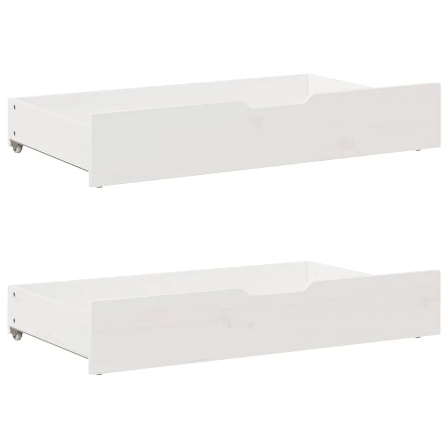 Lit de jour avec gigogne et tiroirs sans matelas blanc 90x200cm - 10