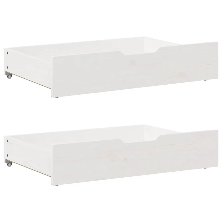 Lit de jour et tiroirs sans matelas blanc 90x200 cm bois massif - 5