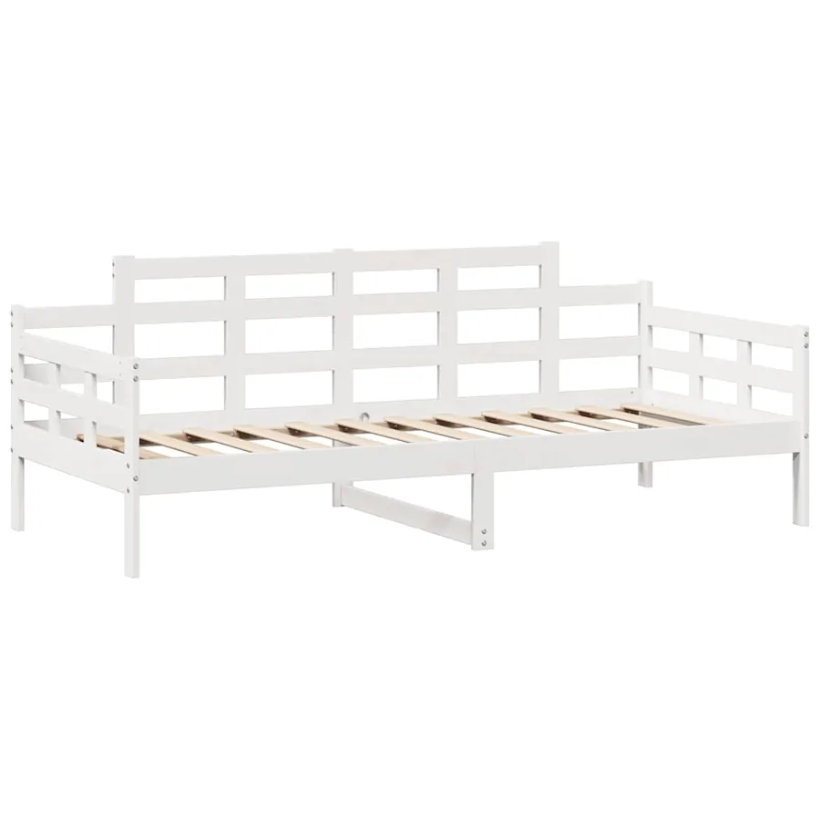 Lit de jour et tiroirs sans matelas blanc 90x200 cm bois massif - 7